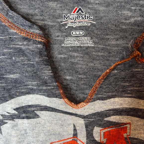 Majestic Chicago Bears Women’s V Neck Long Sleeve Shirt - Gray and Orange SZ M - Picture 2 of 6